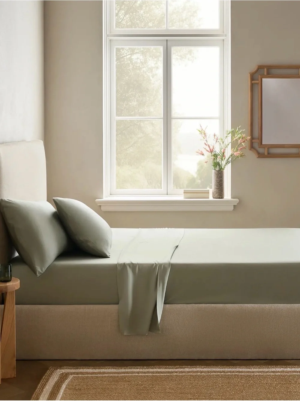 Quince NWOT Bamboo Sheet Set in Sage Green Cal King Size 880